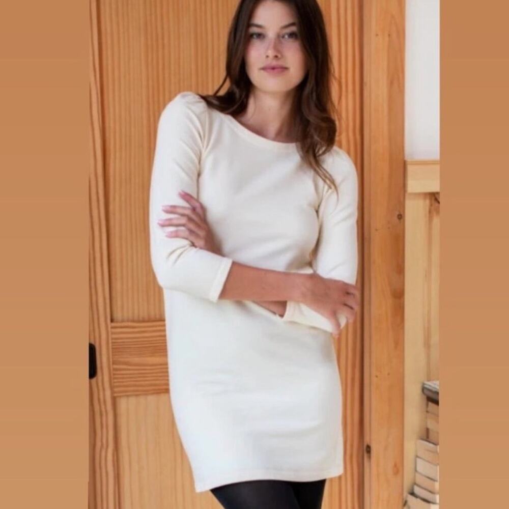Emerson Fry Alice Long Sleeve Dress in Natural Organic Size S